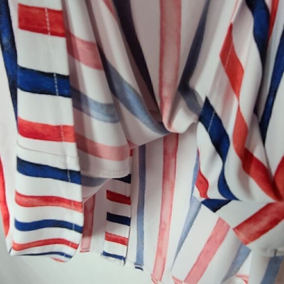 26W 28W Midi Crepe Skirt Red Blue Pockets Pull on - Picture 10 of 10